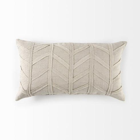 Light Gray Chevron Textured Lumbar Pillow Cover