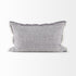 Light Gray Fringed Lumbar Throw Pillow Cover