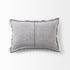 Light Gray Fringed Lumbar Throw Pillow Cover