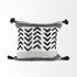 White And Gray Fringed Pillow Cover