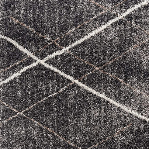 8' X 11' Gray Modern Distressed Lines Area Rug