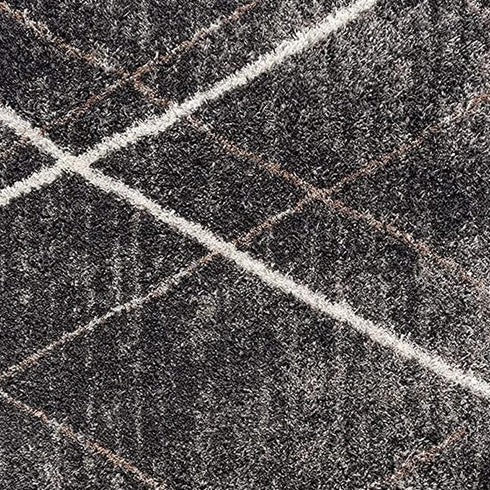 8' X 11' Gray Modern Distressed Lines Area Rug