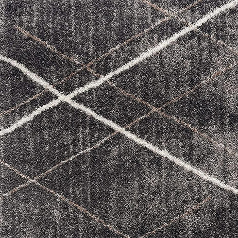 8' X 11' Gray Modern Distressed Lines Area Rug