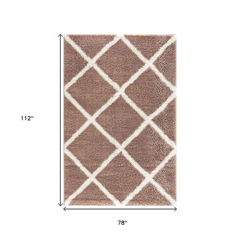8' X 11' Beige Geometric Area Rug