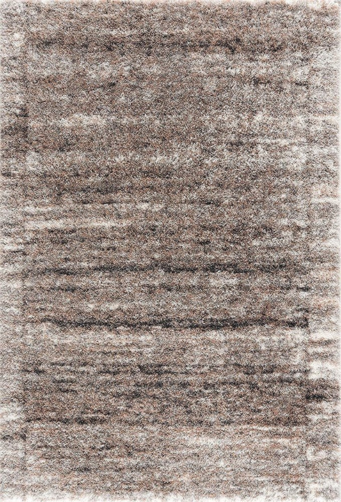 5' X 8' Ivory And Brown Retro Mod Area Rug