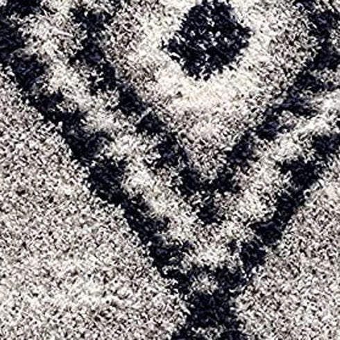 8' X 11' Gray And Navy Boho Chic Area Rug