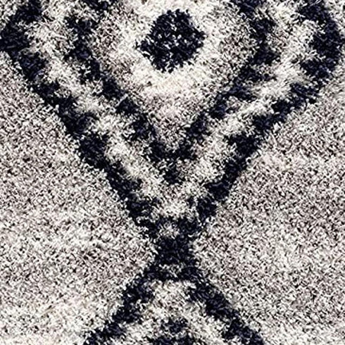 8' X 11' Gray And Navy Boho Chic Area Rug
