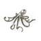 12" Antiqued Silver Resin Octopus Tabletop Sculpture