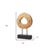 19" Brown and Black Wood Log Cross Section Tabletop Sculpture