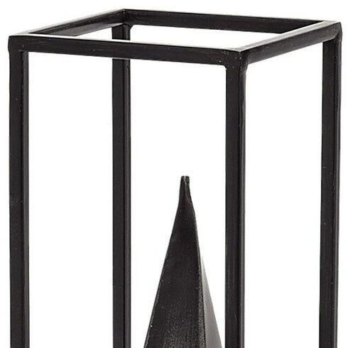 13" Black Metal Tabletop Sculpture