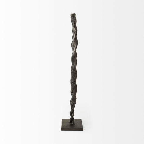 23" Black Metal Round Braided Tabletop Sculpture