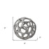 6" Gray Metal Abstract Decorative Orb Tabletop Sculpture