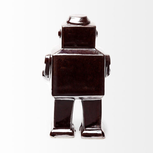 7" Silver Metal Robot Shaped Sculpture
