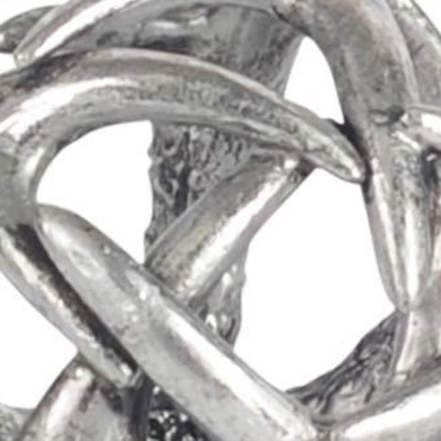 5" Antiqued Silver Resin Faux Antler Decorative Orb