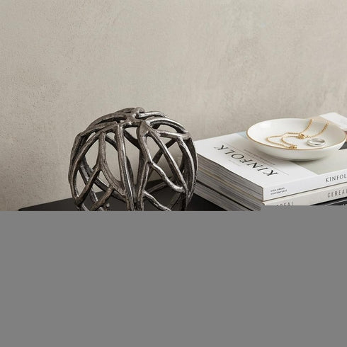 Silver Metal Tree Branch Sculpture