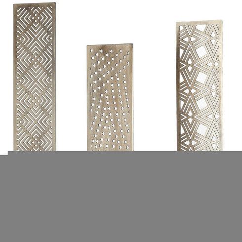 Set of Three Gold Metal Modern Abstract Tabletop Sculpture