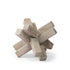 6" Brown Solid Wood Abstract Geometric Tabletop Sculpture