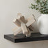6" Brown Solid Wood Abstract Geometric Tabletop Sculpture