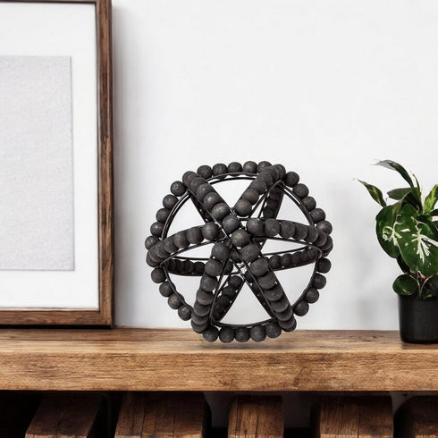 9" Black Metal Tabletop Sculpture