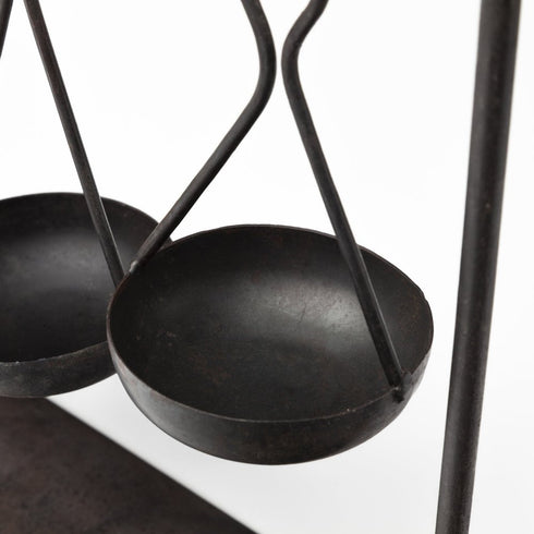 19" Charcoal Metal Vintage Spice Rack Tabletop Sculpture