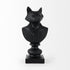 Black Resin Suited Fox Bust Sculpture
