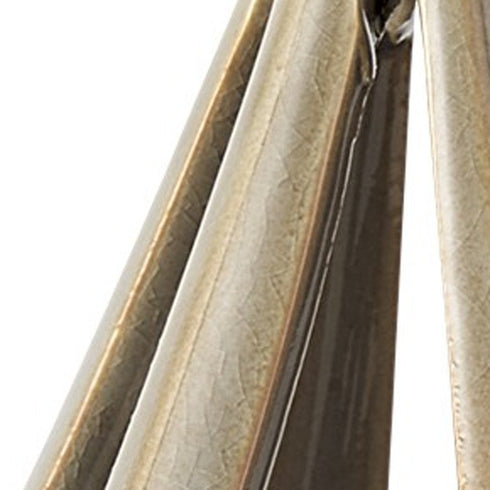 Khaki Crackle Glaze Ceramic Conical Sculpture