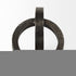 Two Ring Gray Hammered Metal Sculpture