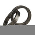 Two Ring Gray Hammered Metal Sculpture