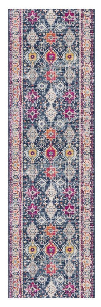 8' X 10' Blue and Ivory Oriental Area Rug