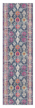 8' X 10' Blue and Ivory Oriental Area Rug