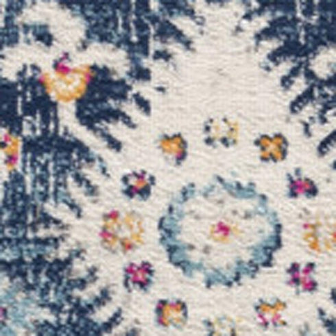 8' X 10' Blue and Ivory Oriental Area Rug