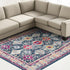 8' X 10' Blue and Ivory Oriental Area Rug