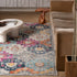 10' Blue And Ivory Floral Runner Rug
