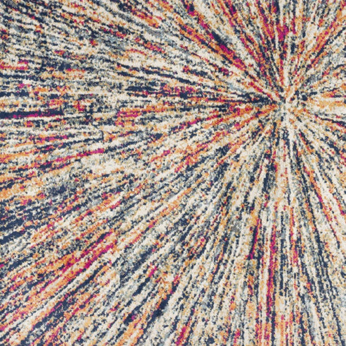 8' X 11' Cream Celestial Burst Abstract Area Rug