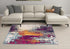 9' X 13' Gray and Magenta Abstract Area Rug