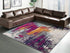 9' X 13' Gray and Magenta Abstract Area Rug