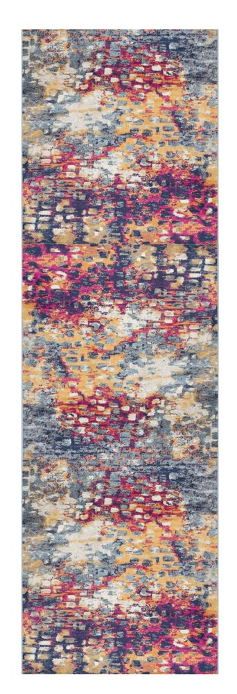 8' X 10' Blue and Ivory Abstract Area Rug