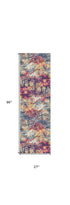 8' X 10' Blue and Ivory Abstract Area Rug