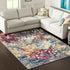 8' X 10' Blue and Ivory Abstract Area Rug