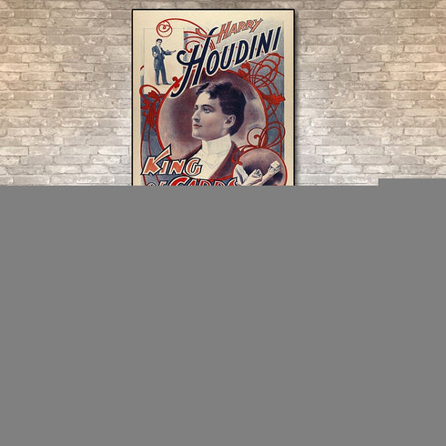 8.5" X 11" Houdini King Of Cards Vintage Magic Poster Wall Art