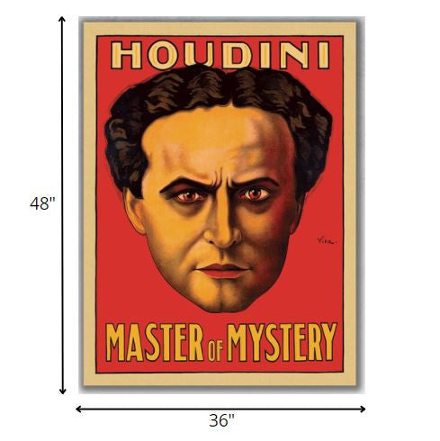 8.5" X 11" Houdini Master Of Mystery Vintage Magic Poster Wall Art