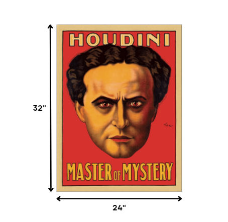 8.5" X 11" Houdini Master Of Mystery Vintage Magic Poster Wall Art