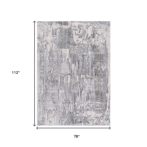 8' X 10' Blue Abstract Power Loom Area Rug