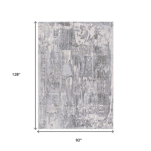 8' X 10' Blue Abstract Power Loom Area Rug