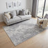 8' X 11' Cream And Gray Tinted Ogee Pattern Area Rug