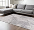 8' X 11' Cream And Gray Tinted Ogee Pattern Area Rug
