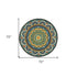 6' Blue Round Wool Geometric Hand Tufted Area Rug