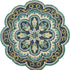 6' Green And Ivory Wool Geometric Hand Tufted Round Rug