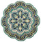 6' Green And Ivory Wool Geometric Hand Tufted Round Rug