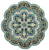 6' Green And Ivory Wool Geometric Hand Tufted Round Rug